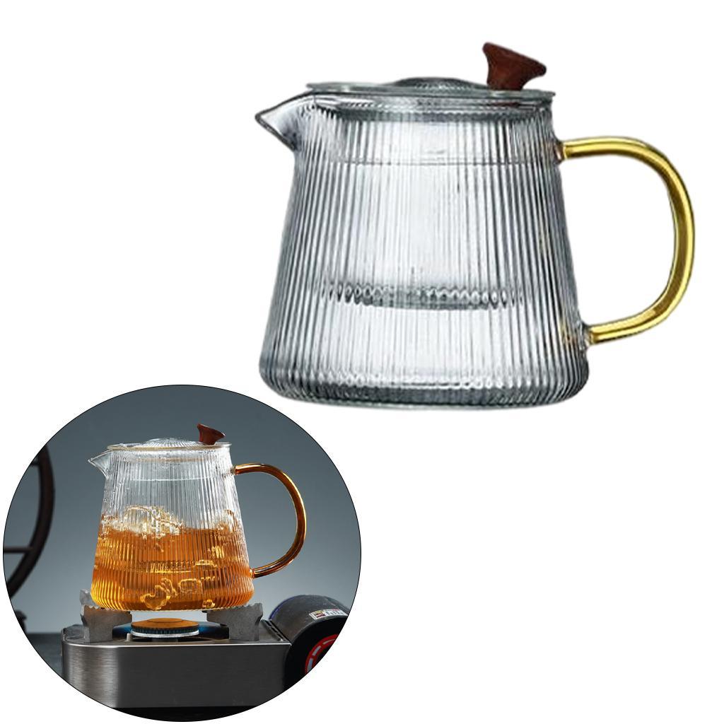 Clear Glass Tea Pot Stovetop Blooming Loose Leaf Tea Pot Tea Kettle