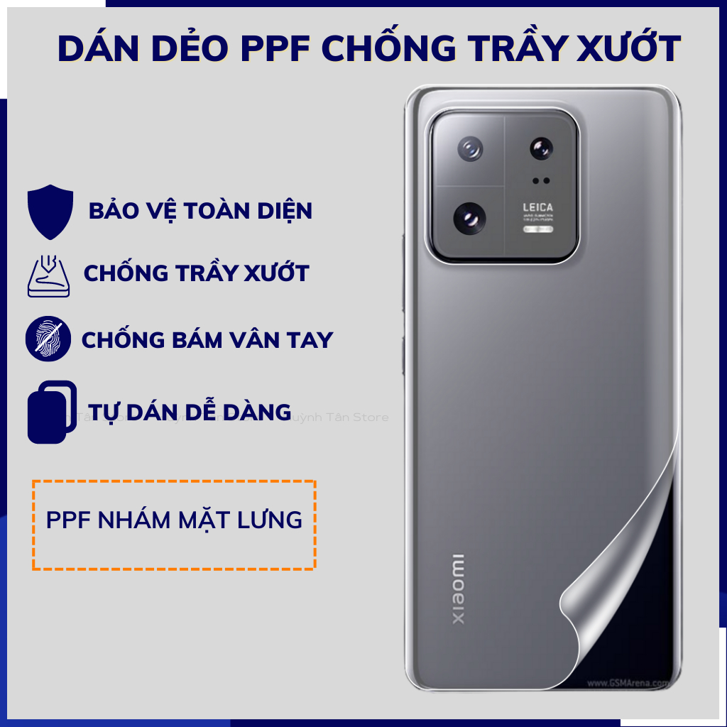 Dán dẻo PPF mi 13 pro trong suốt hoặc nhám chống bám vân tay bảo vệ điện thoại mua 1 tặng 1 huỳnh tân store