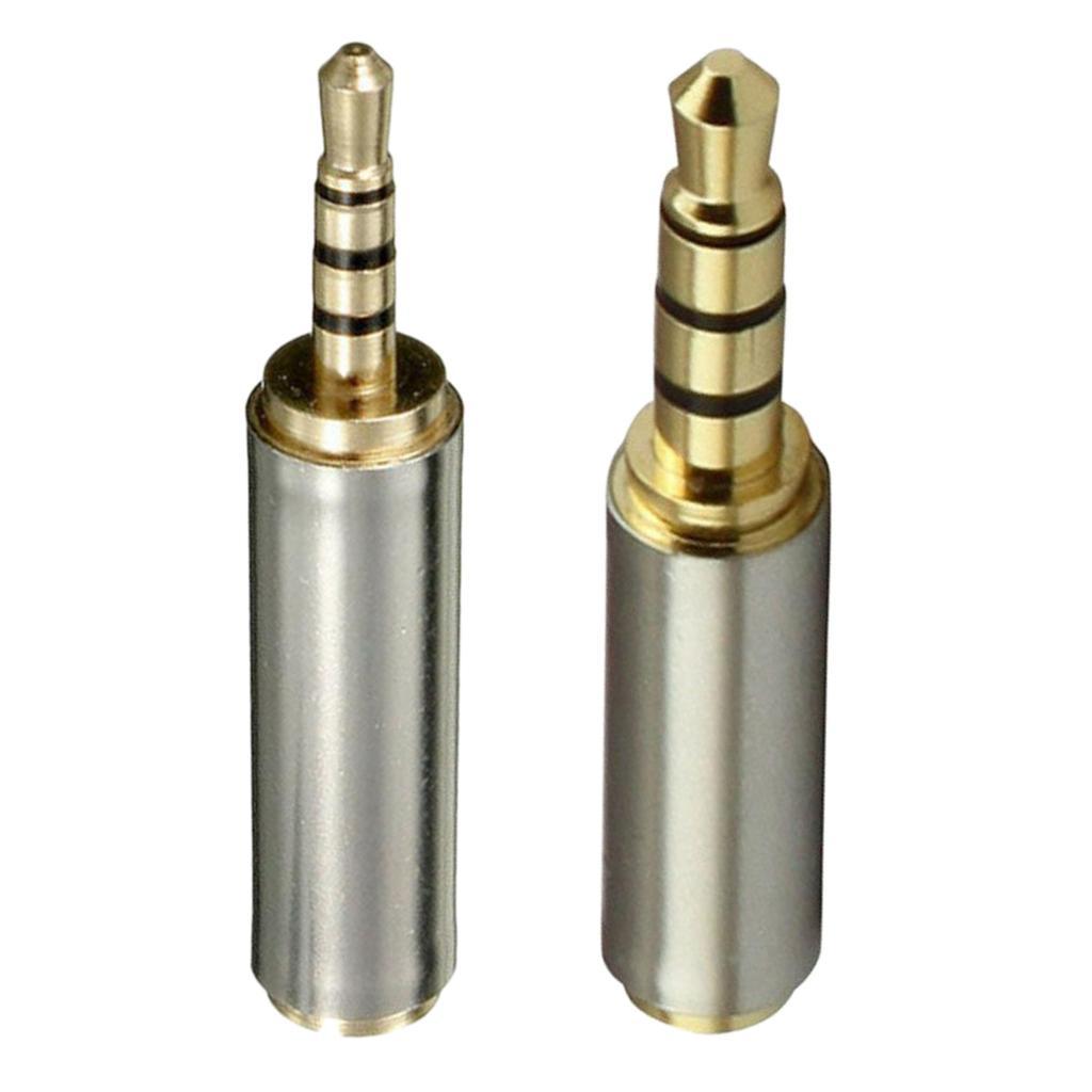 Gold Metal 3.5mm Male to 2.5mm Female Socket Headphone Mic Adapter Converter