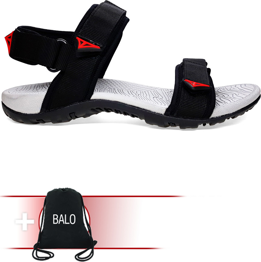 Giày Sandal Việt Thủy Quai Ngang VT1 - Đen - Tặng Kèm Balo Túi Rút Đặc Biệt