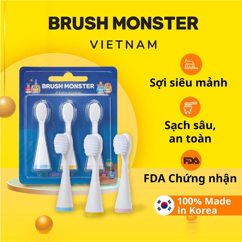 Set 3 Đầu Bàn Chải Thay Thế Cho Răng Trẻ Em Sonic, BMT-1000, Sợi DUPONT An toàn Cho Răng Nhạy Cảm, 100% Kháng Khuẩn