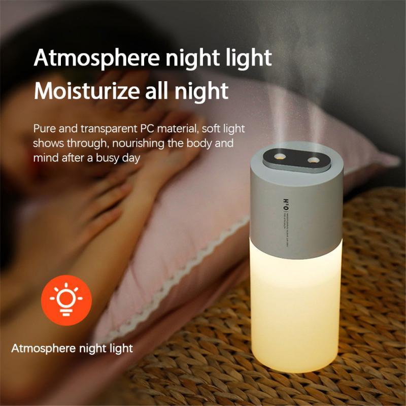 400ML Dual Xịt Phun Sương Tạo Độ Ẩm Môi Trường Xung Quanh Ánh Sáng Đèn Ban Đêm USB Di Động Công Suất Lớn Tắt Tiếng Máy Phun Sương Tạo Độ Ẩm Máy Tạo Độ Ẩm Phun Sương Nhà