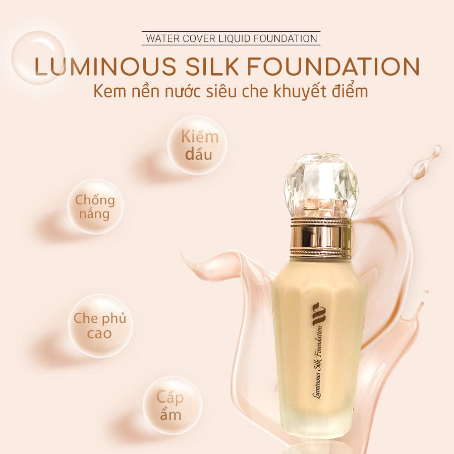 Kem Nền Siêu Che Khuyết Điểm Tông Da Tự Nhiên #01 - WSKIN Luminous Silk Foundation