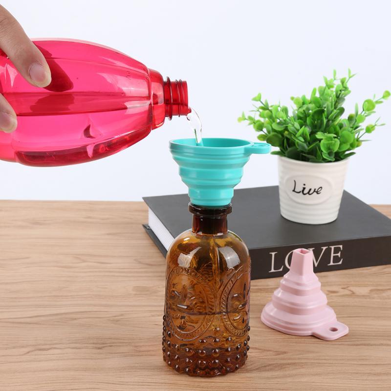 1pcs Mini Foldable Funnel Collapsible Silicone Portable Soft Home Household Liquid Dispensing Kitchen Tools Gadgets Colander