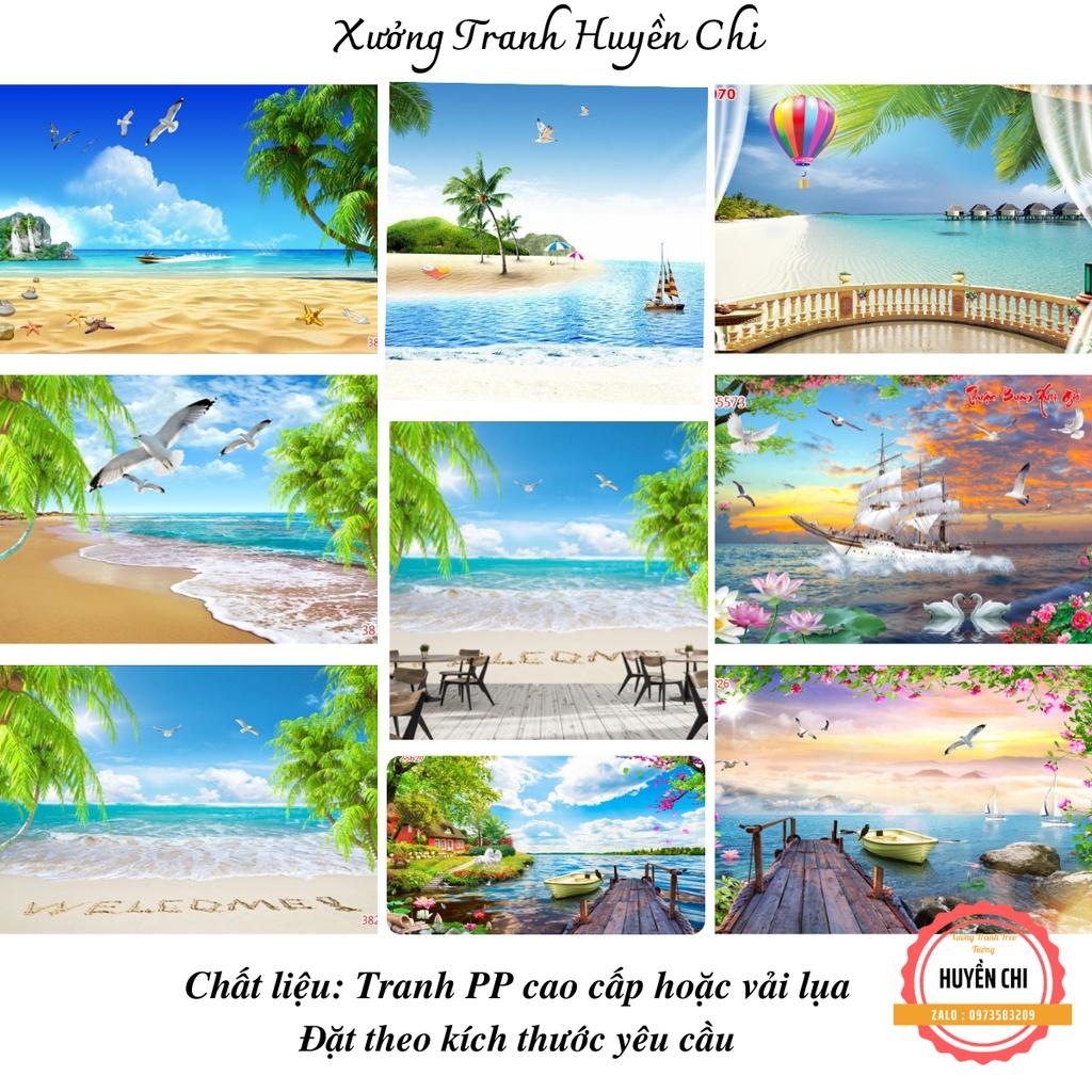 Tranh dán tường 3d trang trí phòng khách phòng ngủ,phong cảnh thiên nhiên- tranh Biển-Đặt theo kích thước yêu cầu