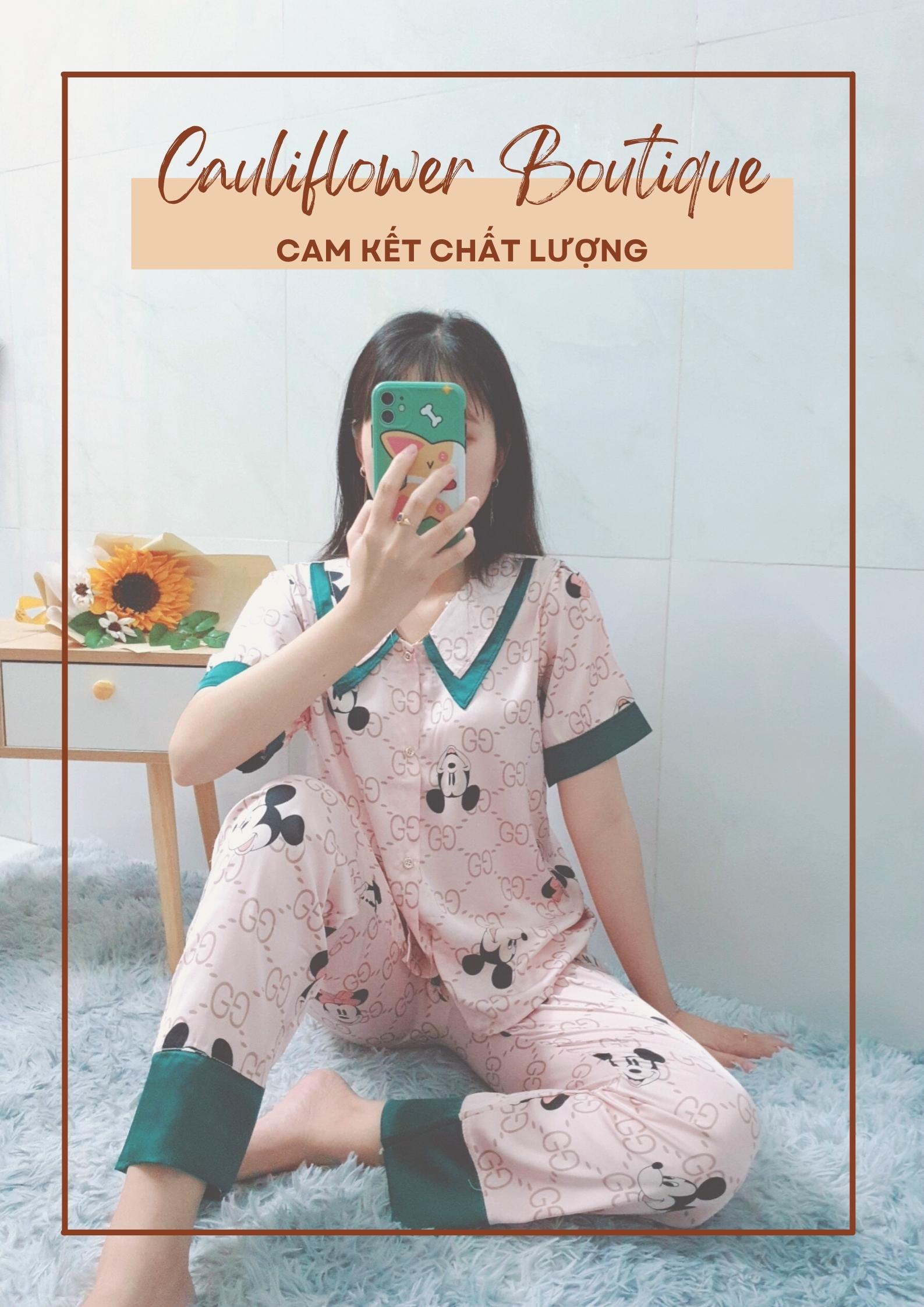 Đồ Bộ Pijama Mặc Nhà Nữ - Kiểu Dáng Dễ Thương, Sang Trọng - Vải Lụa Cao Cấp, Thoáng Mát, Mềm Mịn