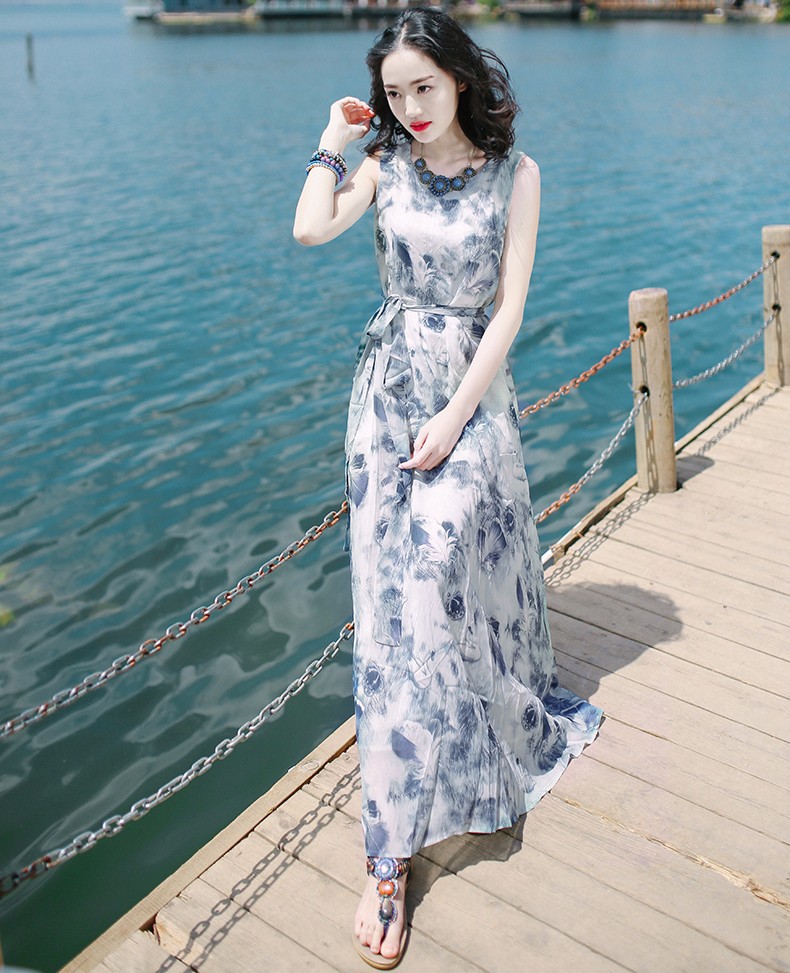 Đầm Maxi voan hoa xinh xắn HATI - DMX00967