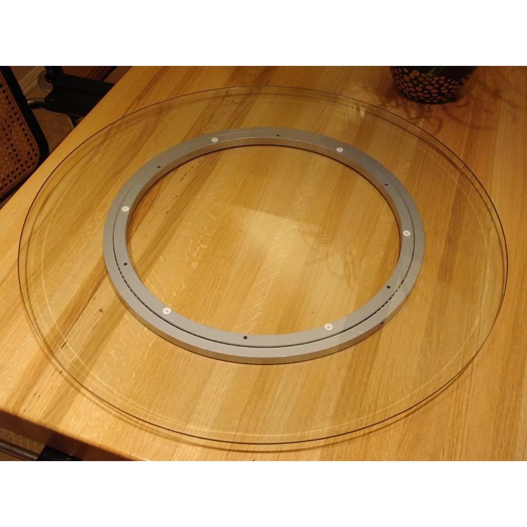 bộ mâm xoay bàn ăn 700mm bao gồm đế nhôm 350mm, mặt kính cường lực 700mm dày 10ly,mài bóng cạnh,kính trong suốt