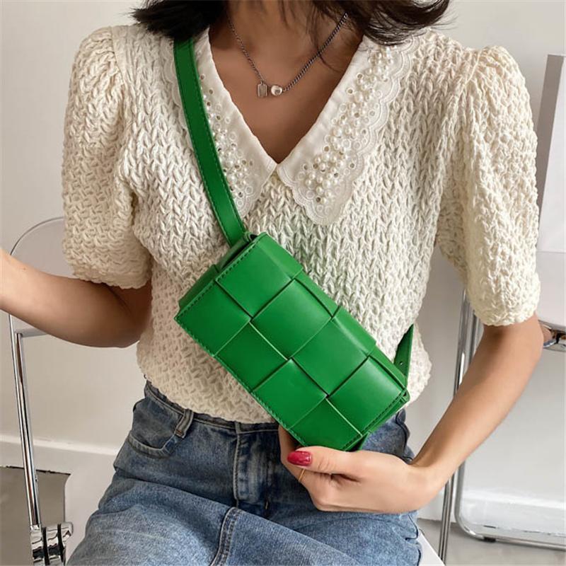 Thời Trang Mới Vintage Vuông Kiwi Xanh Lá Sát Nách Túi Da PU Cao Cấp Nữ Túi Xách Du Lịch Đeo Vai Túi