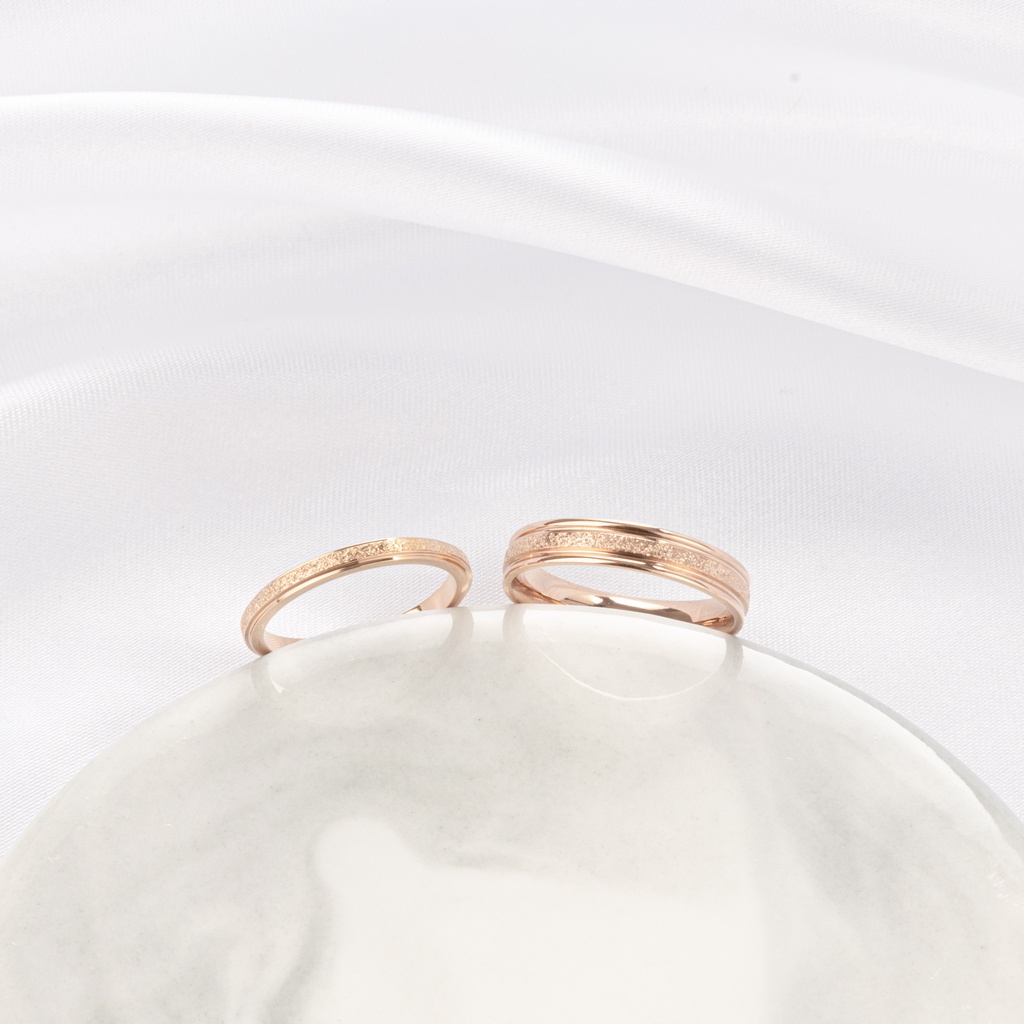 Nhẫn cặp đôi CDE Milgrain Rose Gold Ring CDE8003RG &amp;amp; CDE8004RG