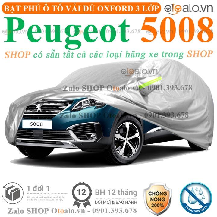 Bạt che phủ xe ô tô Peugeot 5008 3 lớp cao cấp