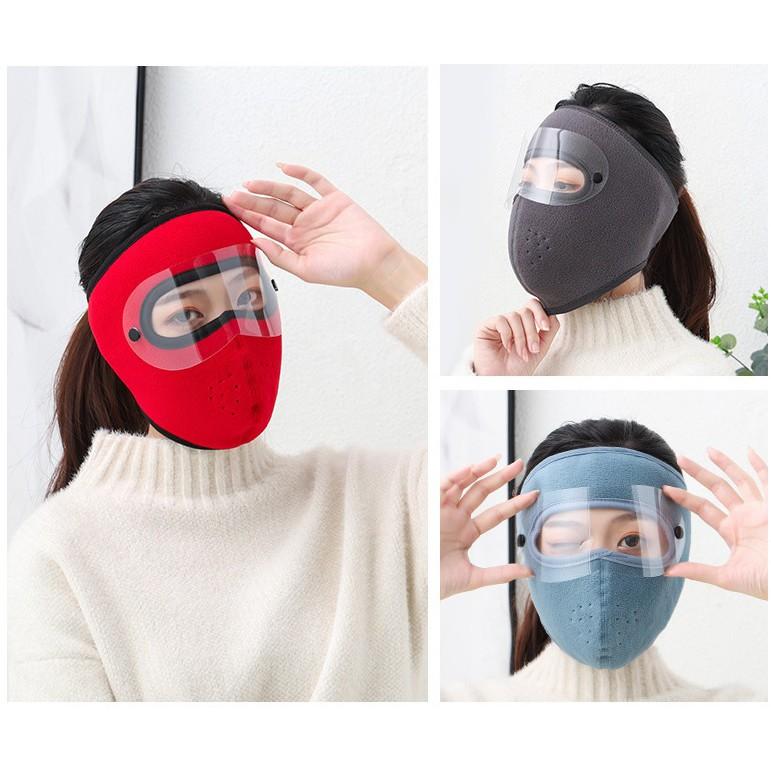 Khẩu trang ninja trùm kín mặt thêm kính bảo vệ mắt chống nắng chống gió bụi nắng hanh mùa đông nam nữ