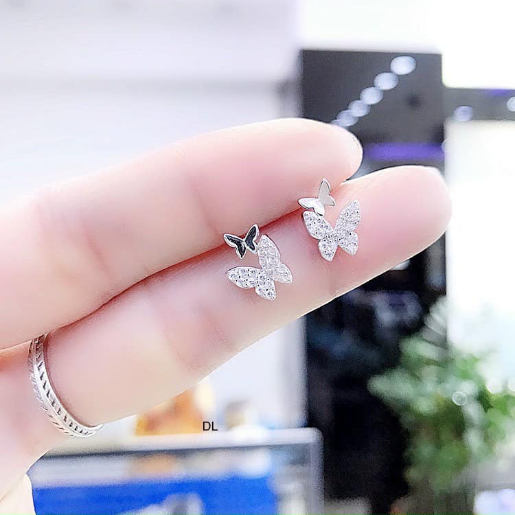 Bông tai hình bướm chất liệu bạc s925 MS35d