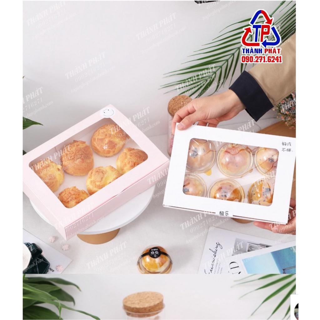 20 Hộp giấy nắp kính đựng đựng cupcake muffin bánh kem mini làm quà tặng các dịp lễ
