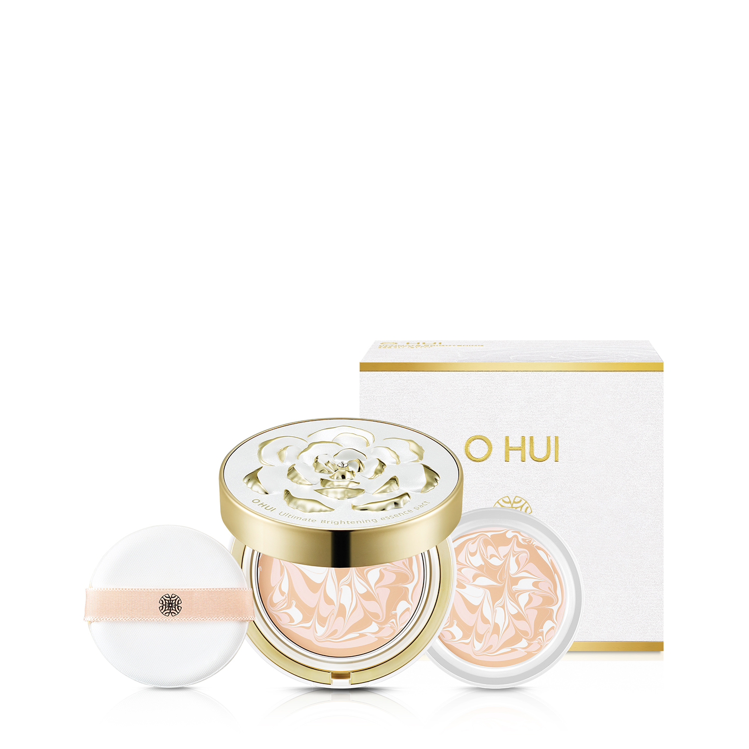 Phấn Nền Dưỡng Trắng OHUI Ultimate Brightening Essence Pact 14g #02 Natural Tặng Kèm Lõi Refill 14g