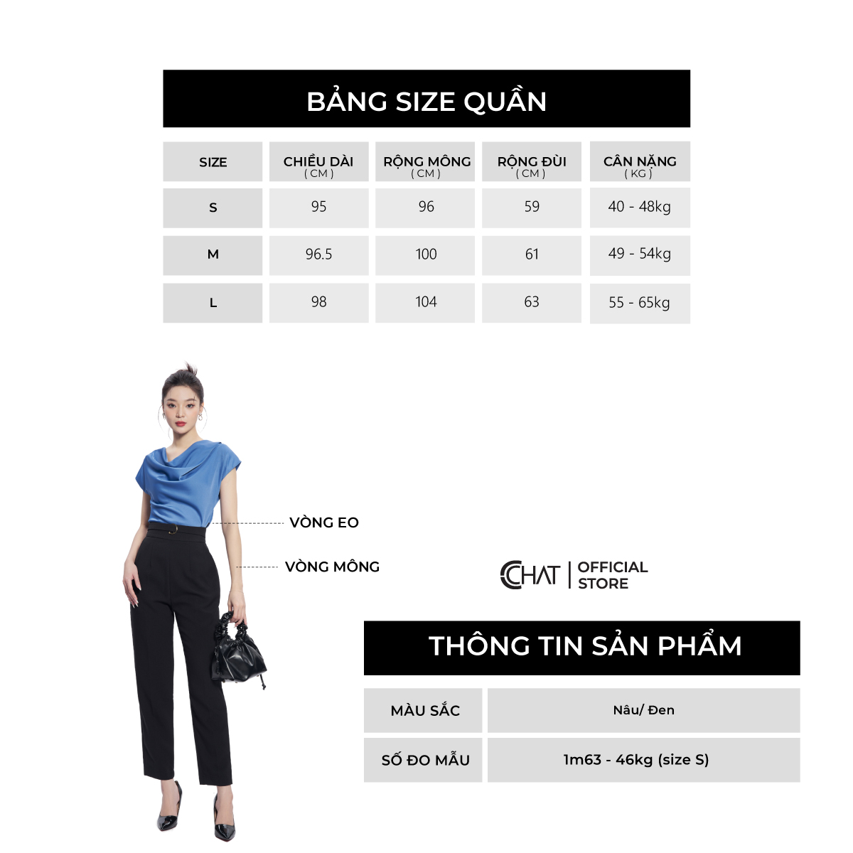 Quần Baggy Nữ Cạp Kẹp Sườn Kiểu Chất Tuytsi Cao Cấp 13QDS2007BT
