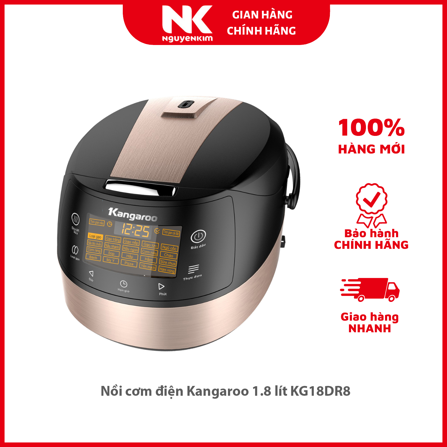 Nồi cơm điện Kangaroo 1.8 lít KG18DR8 - Hàng chính hãng