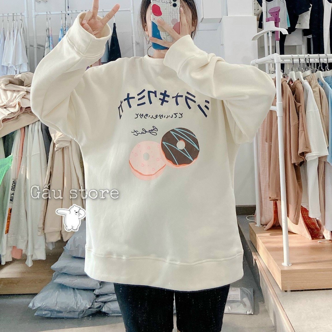 Áo Sweater Unisex Tay Phồng Màu Kem Harry Potter - Hello Starry Sky - Cookie Kiểu Hoodie Nam Nữ Hàn Quốc Vintage - HIỀN LINH SHOP ÁO SWEATER - M