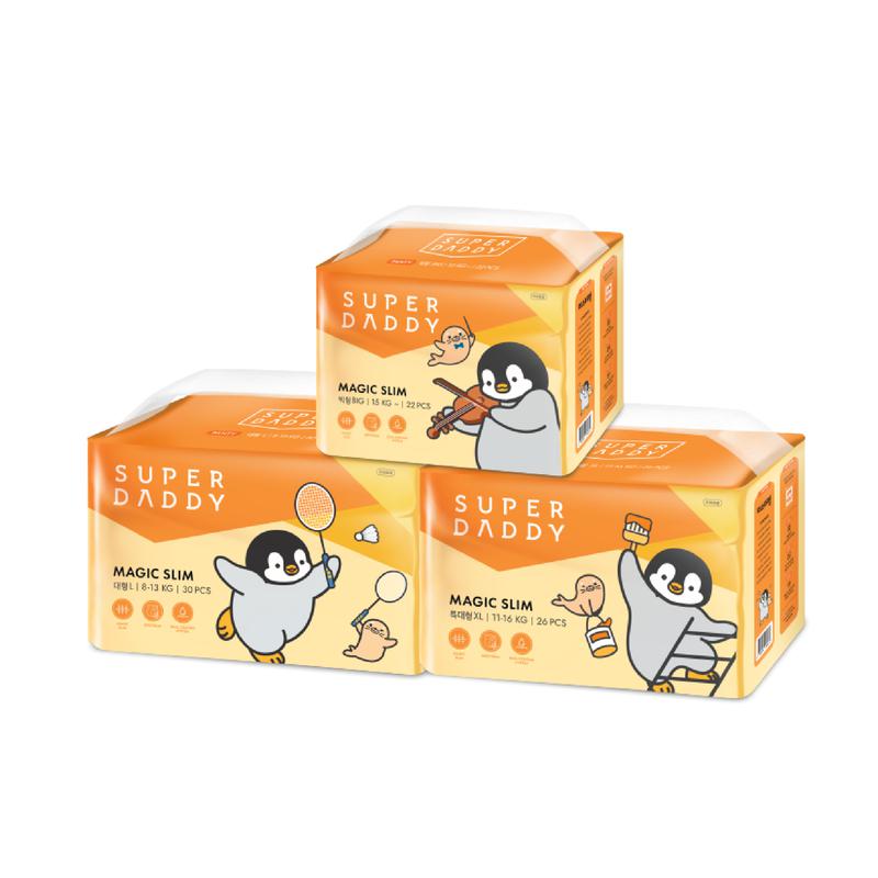 Bỉm Tã quần SUPER DADDY Magic Slim NEW cao cấp Hàn Quốc Full Size L/XL/BIG SIZE/KID