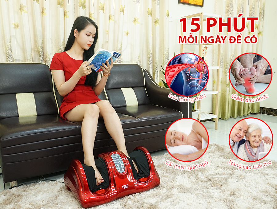 Máy massage chân hồng ngoại Fuki FK-6811 (màu đỏ)