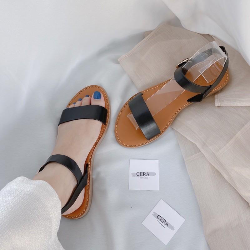 SANDAL DA BÒ QUAI MẢNH GÓT BỆT SD02