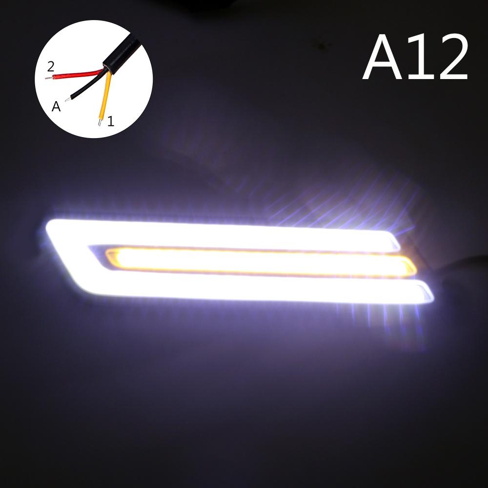 1 cặp đèn LED COB DRL linh hoạt chống thấm nước cho xe hơi