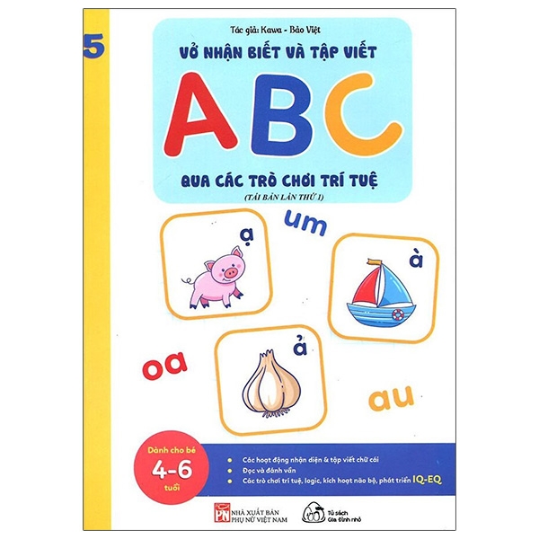 Sách Muki - Bộ 5 Cuốn Vở Nhận Biết Và Tập Viết ABC Qua Các Trò Chơi Trí Tuệ