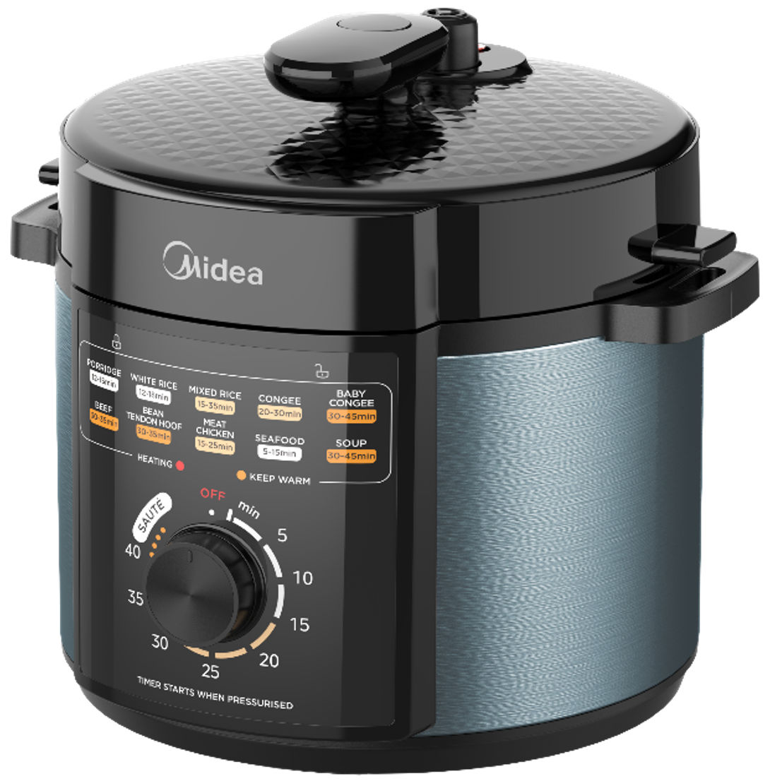 Nồi áp suất điện đa năng Midea MPM50010AMG - 5 Lít, 1000W, 10 món trong 1 núm vặn - Hàng chính hãng