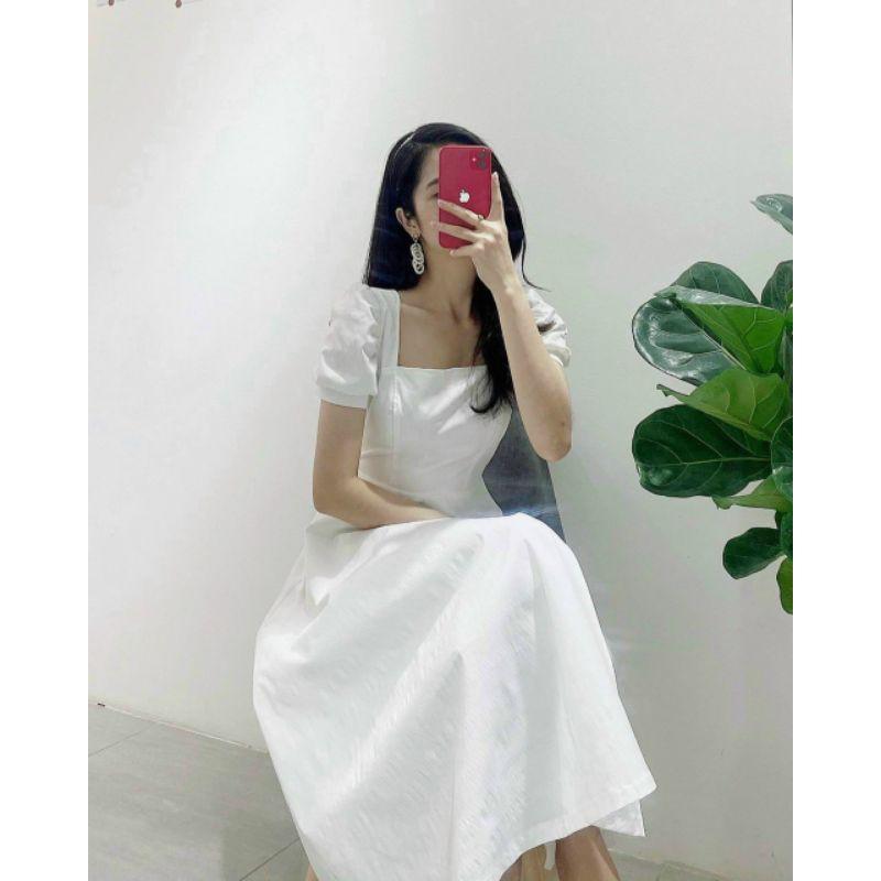 Đầm dự tiệc cổ vuông tay phồng Centrosa Dress