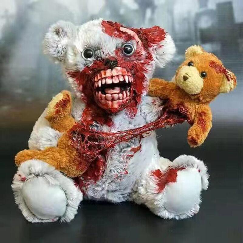 Đồ trang trí Halloween, đồ trang trí bằng nhựa gấu Teddy đáng sợ