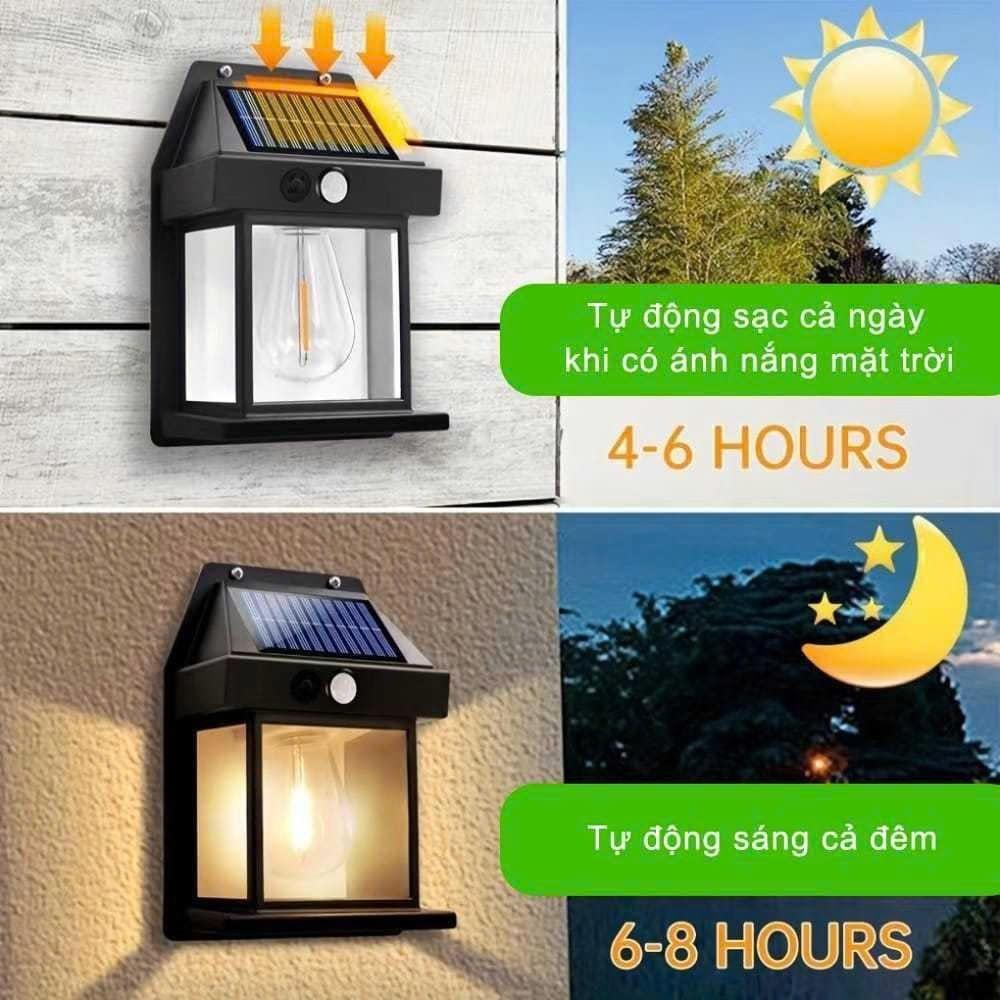 Đèn tường ngoài trời năng lượng mặt trời Cảm biến cơ thể Chuyển Động Pin Năng Lượng Mặt Trời