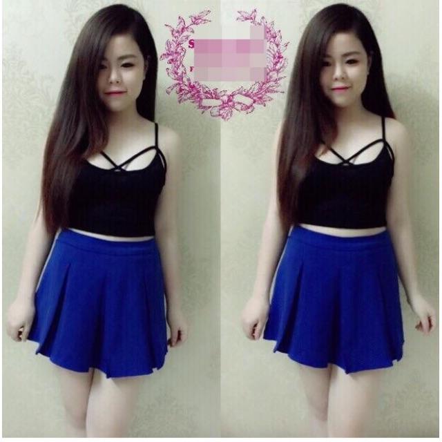 Áo thun nữ Đan dây croptop