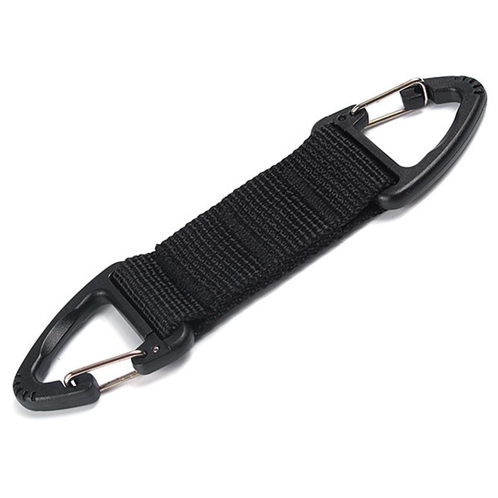 4X Outdoor Hiking Webbing Belts with Carabiner Clip Nylon Webbing Buckle