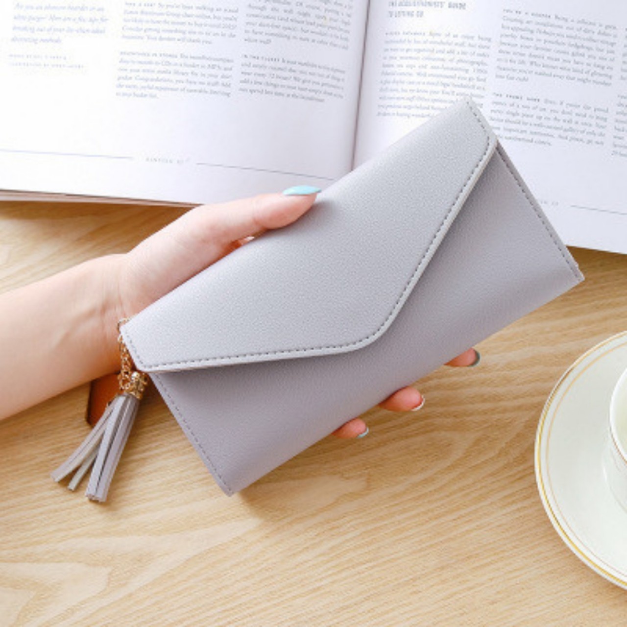 VÍ NỮ DÀI CẦM TAY KIỂU DÁNG SANG TRỌNG, SÀNH ĐIỆU, CHẤT DA CAO CẤP, BỀN ĐẸP, ĐƯỜNG MAY TINH TẾ NEW-0023