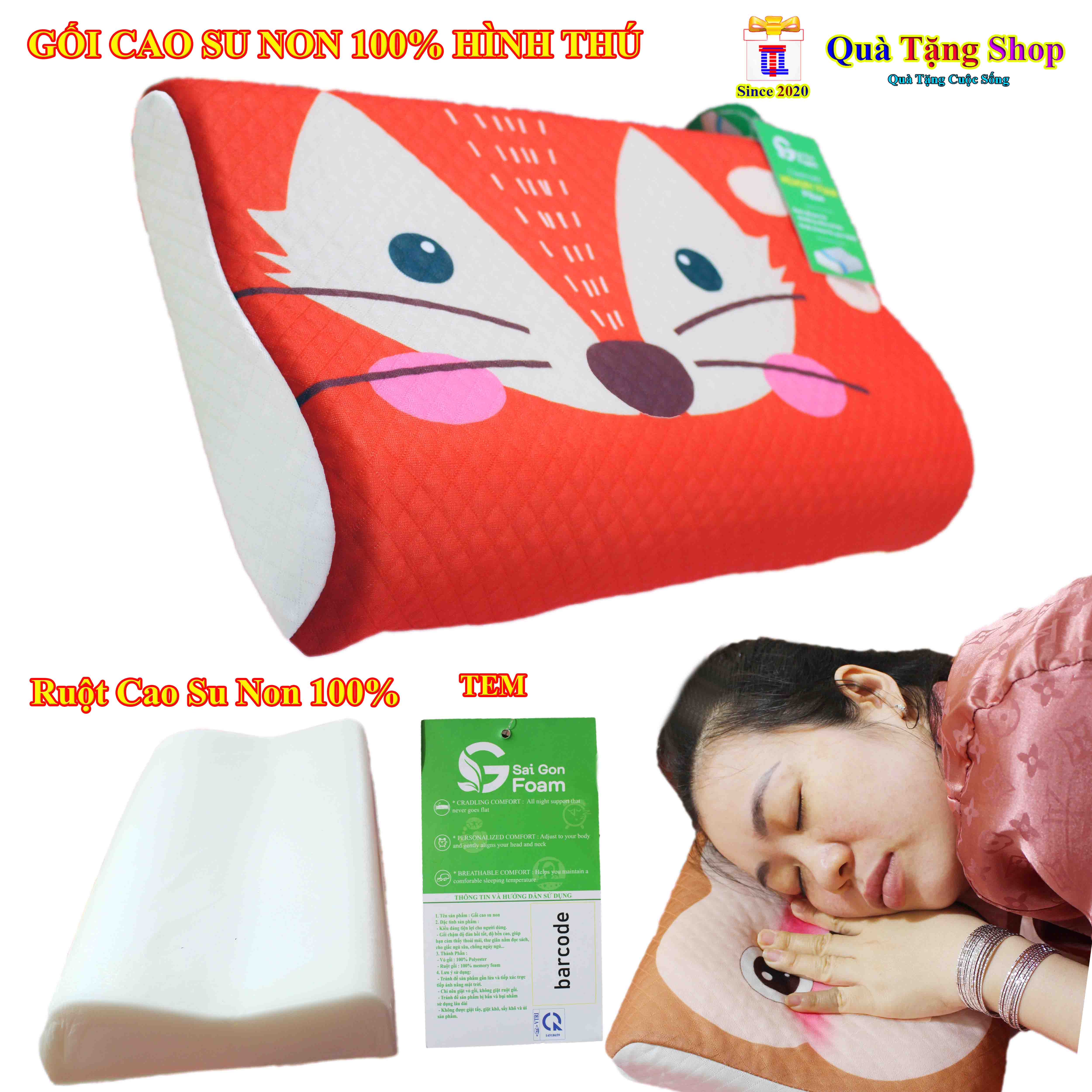 GỐI CAO SU NON CAO CẤP 100% SIÊU ÊM