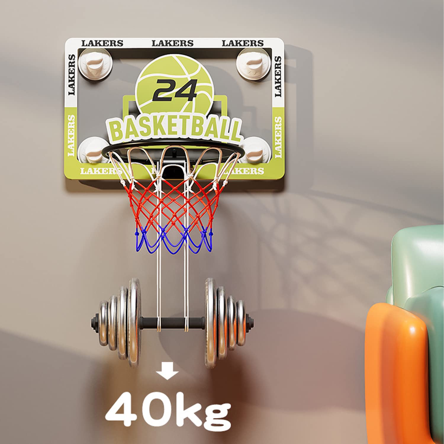 Bảng Chơi Bóng Rổ Treo Tường Không Cần Khoan Basketball Hoop NBA Size Lớn 52x36cm