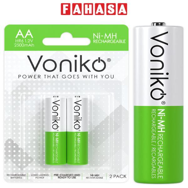 Vỉ 2 Pin Sạc AA 2500mAH - Voniko