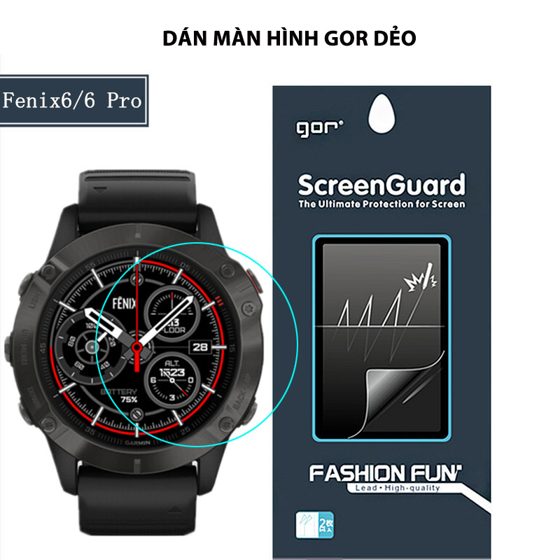 Dán màn hình Garmin Fenix 6/6 Pro GOR (Hộp 3 miếng)- hàng nhập khẩu