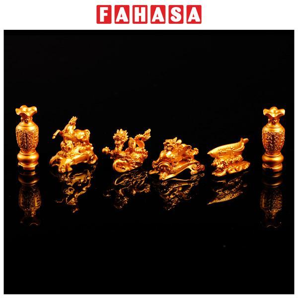 Phụ Kiện Bàn Thờ Bộ Tượng Tứ Linh Tăng Phúc - Tài Lộc Dồi Dào - Phúc Thọ Dài Lâu - Manihum BTLPK-03