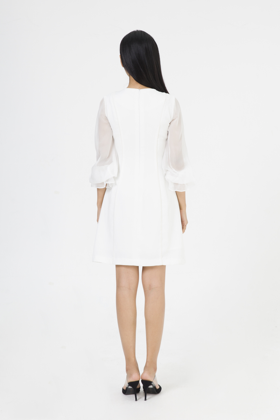 De Leah - Đầm ôm A can tay bồng - Trắng