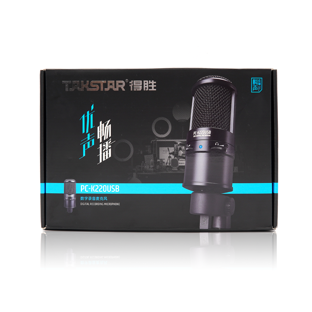 Mic thu âm dùng cho máy tính, thu lồng tiếng bài giảng Takstar PC-K220USB- Hàng chính hãng