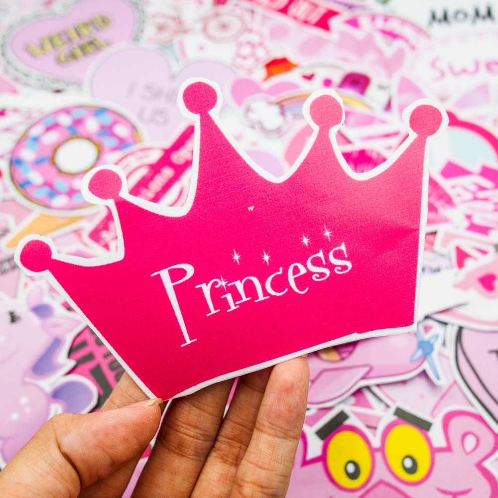 Sticker Factory - Set 100 sticker hình dán - Pink màu hồng