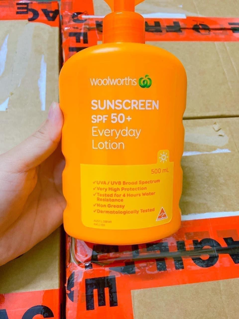 Kem Chống Nắng Woolworths Everyday Sunscreen SPF 50+ 500ml - 1000ml