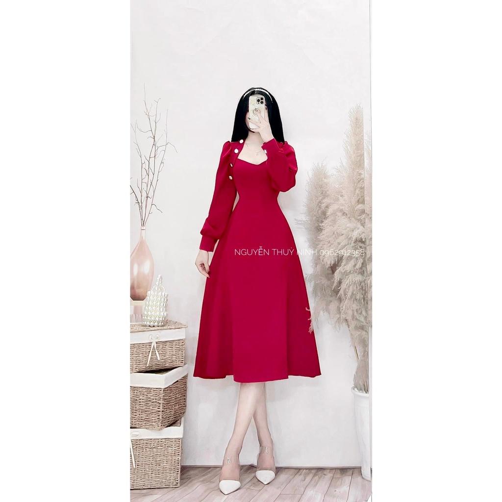 Đầm váy dạ tiệc dáng xòe dài tay, sang chảnh 3 màu sắc giúp nàng nổi bật