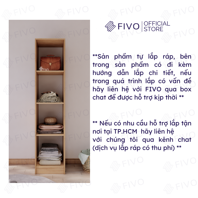 Tủ Áo Gỗ Chống Ẩm Cao Cấp 1 Cửa FIVO FC06, Mẫu Mã Đa Dạng, Phù Hợp Cho Không Gian Nhà Nhỏ, Giá Rẻ - Màu Gỗ Trắng