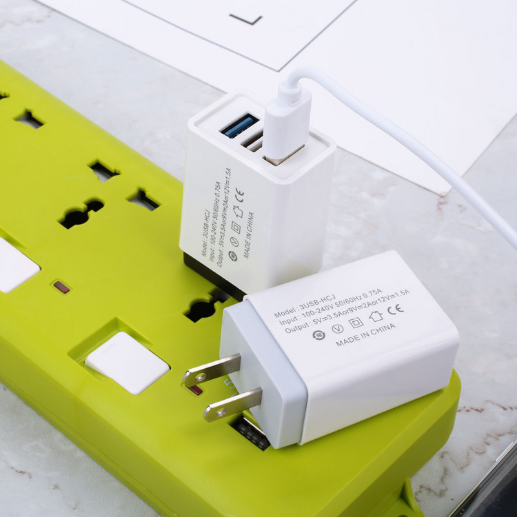 Củ  Sạc Nhanh 3 cổng USB 5V-3A,2A,1.5A Siêu Nhanh