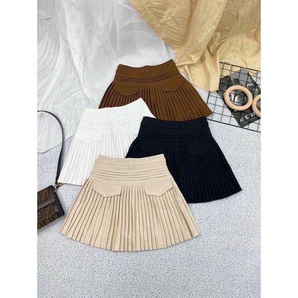 Chân váy xếp ly nắp túi lên dáng sang chảnh có lót quần trong CV8808 - NhiNhi Shop