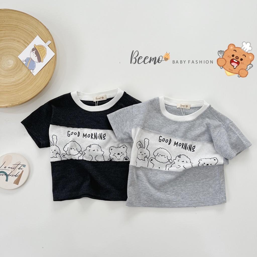 Bộ Cotton Phối Thân In Gấu Beemo Mềm Đẹp Unisex Bé Trai Bé Gái