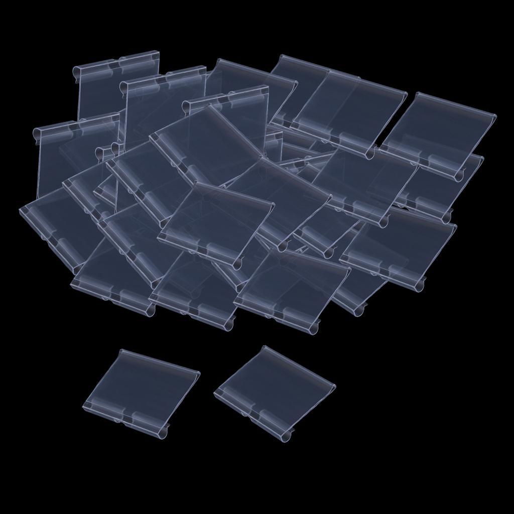 3x Pack of 50 Transparent Plastic Merchandise Shelf Price Tag Label Holder for Shops Warehouse Reusable