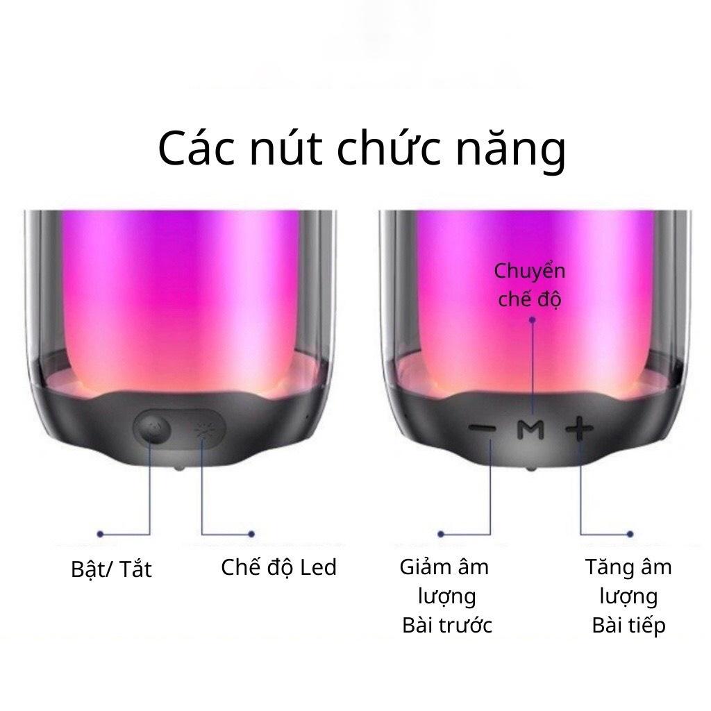 Loa Bluetooth Pluse 4 Có Đèn Led Theo Âm Nhạc Công Suất 20w 360 Độ Âm Thanh Chuẩn Bass Căng Đét Pin Cực Khoẻ